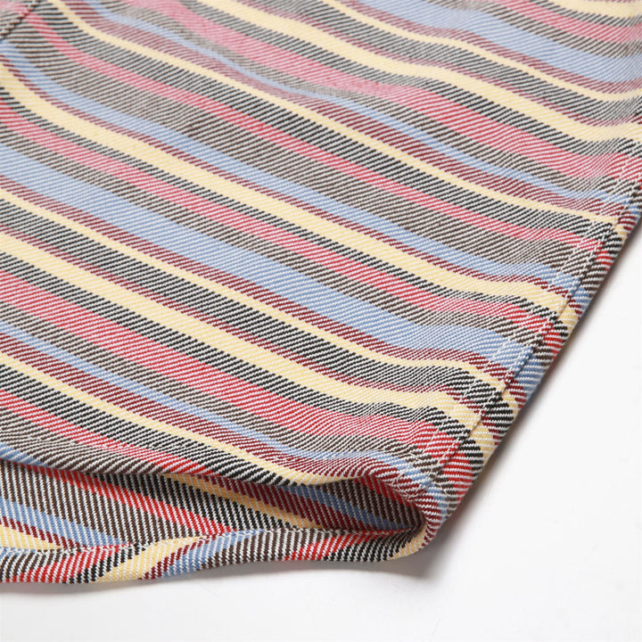 SHIRTS Unisex FENICOTTERO ROSA TELA SARDA RIGATA CLASSIC MULTICOLOR STRIPES Dressed Side (jpg Rgb)		