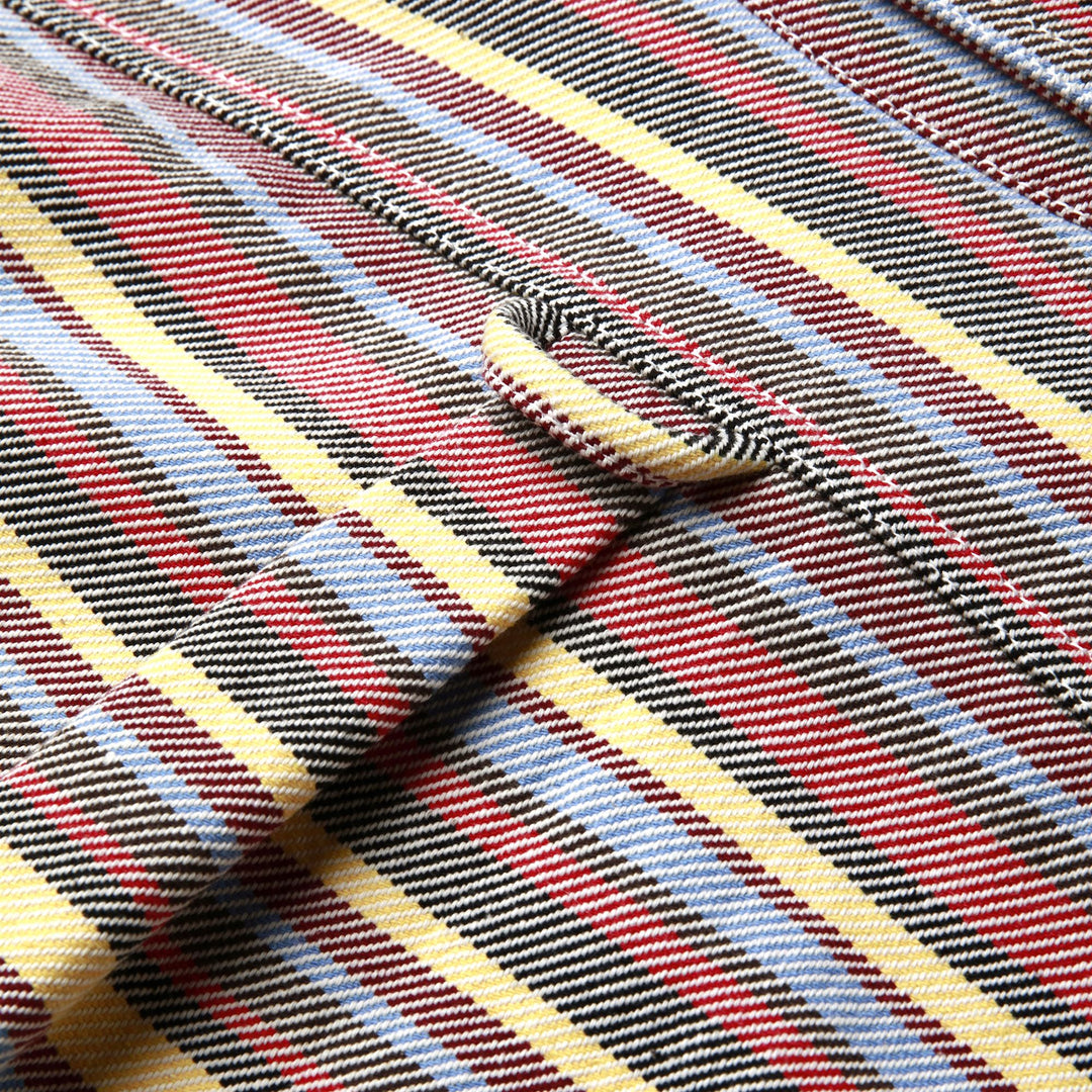 SHIRTS Unisex FENICOTTERO ROSA TELA SARDA RIGATA CLASSIC MULTICOLOR STRIPES Detail Double				