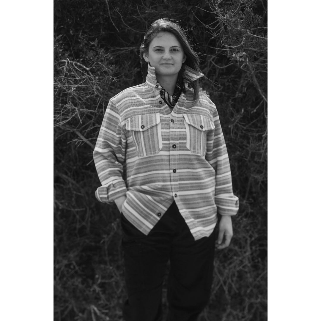 SHIRTS Unisex FENICOTTERO ROSA TELA SARDA RIGATA CLASSIC MULTICOLOR STRIPES Dressed Front (jpg Rgb)	