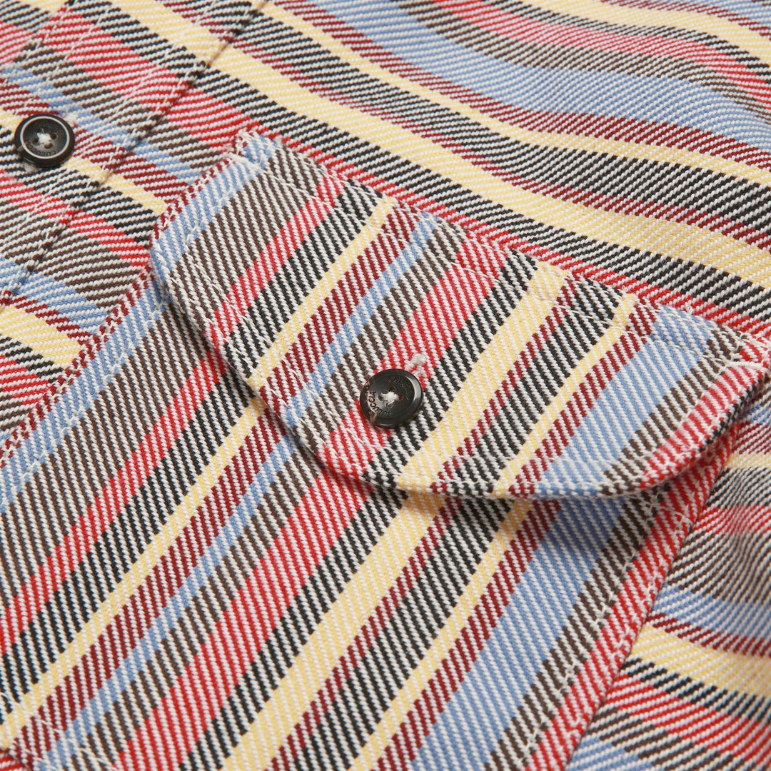 SHIRTS Unisex FENICOTTERO ROSA TELA SARDA RIGATA CLASSIC MULTICOLOR STRIPES Dressed Front (jpg Rgb)	