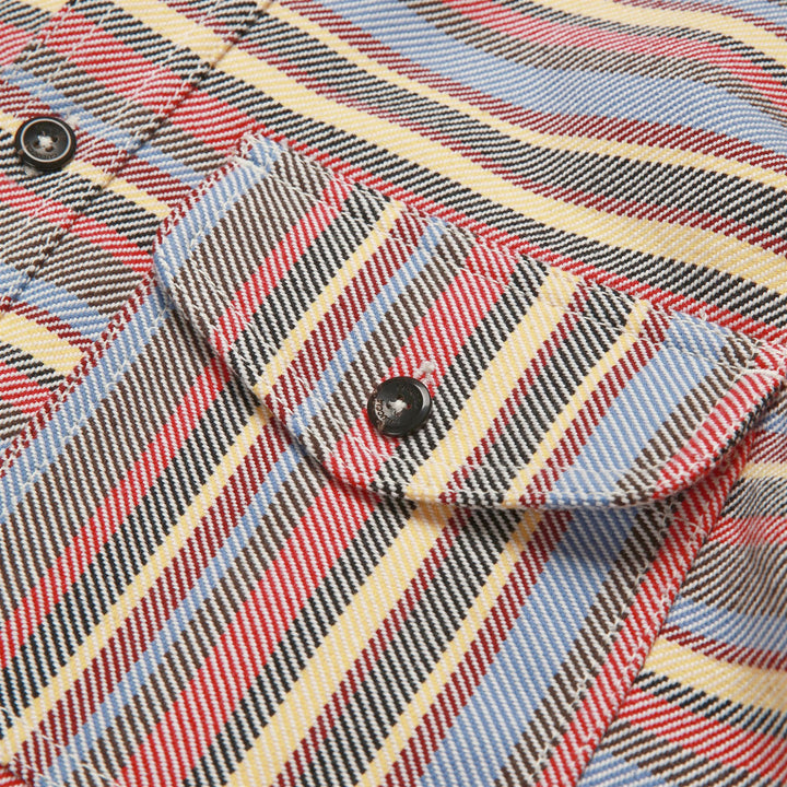 SHIRTS Unisex FENICOTTERO ROSA TELA SARDA RIGATA CLASSIC MULTICOLOR STRIPES Dressed Front (jpg Rgb)	
