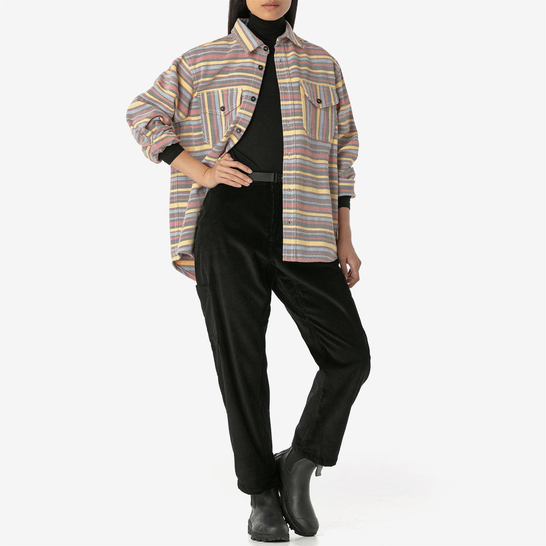 SHIRTS Unisex FENICOTTERO ROSA TELA SARDA RIGATA CLASSIC MULTICOLOR STRIPES Dressed Back (jpg Rgb)		