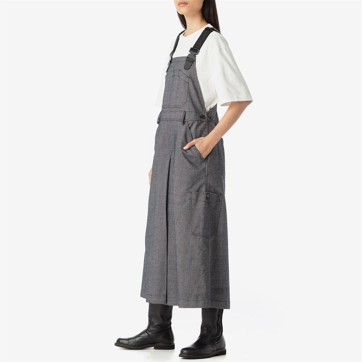 Pants Woman DONNOLA TELA SARDA A GRANI Overall NERO CARBONE Dressed Back (jpg Rgb)		