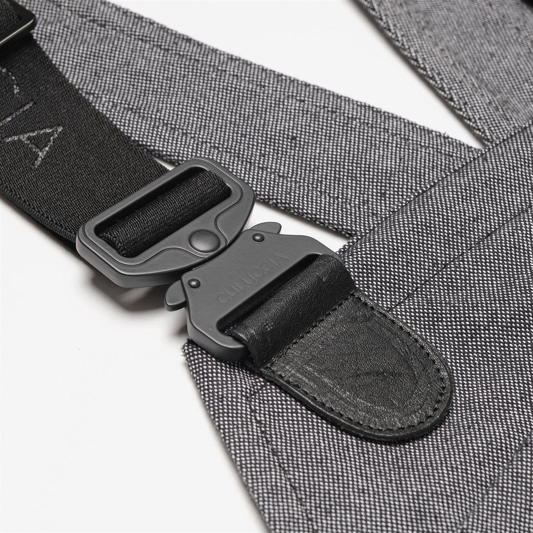 Pants Woman DONNOLA TELA SARDA A GRANI Overall NERO CARBONE Dressed Front (jpg Rgb)	