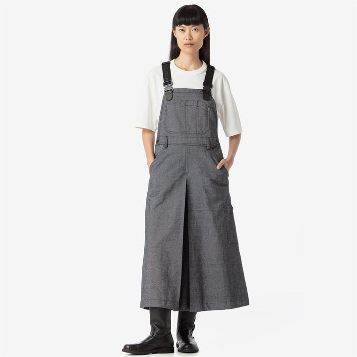 Pants Woman DONNOLA TELA SARDA A GRANI Overall NERO CARBONE Detail (jpg Rgb)			