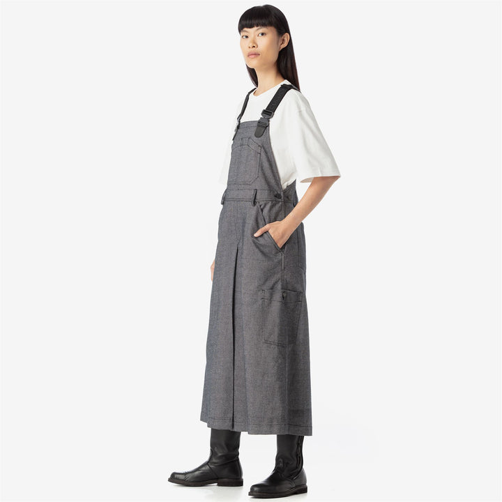 Pants Woman DONNOLA TELA SARDA A GRANI Overall NERO CARBONE Dressed Front Double		