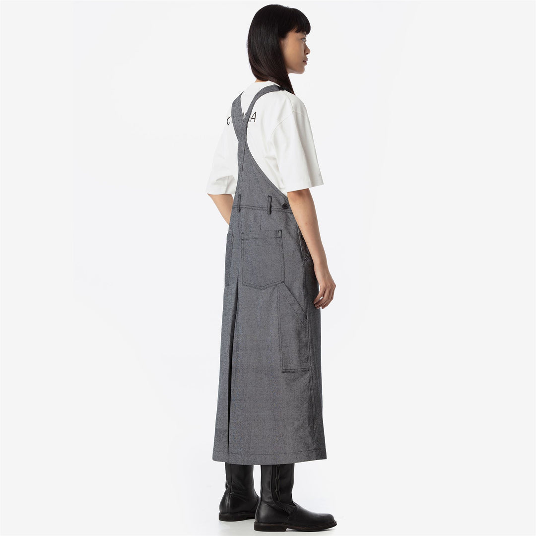 Pants Woman DONNOLA TELA SARDA A GRANI Overall NERO CARBONE Detail Double				