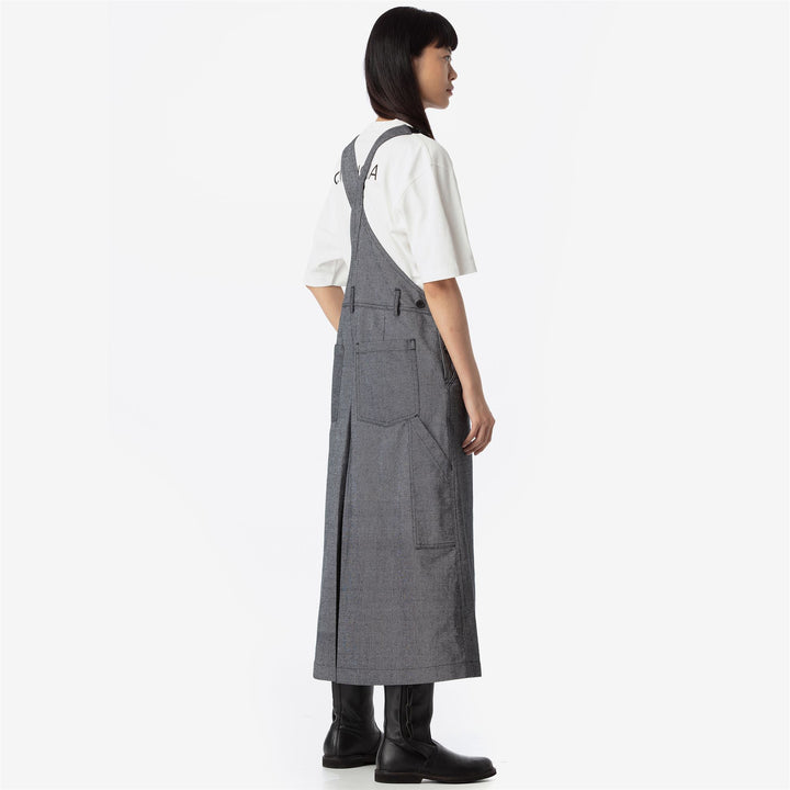 Pants Woman DONNOLA TELA SARDA A GRANI Overall NERO CARBONE Detail Double				
