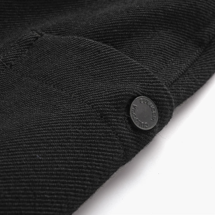 Pants Unisex TESTUGGINE MARGINATA PANNO SARDO Overall NERO CARBONE Dressed Front (jpg Rgb)	