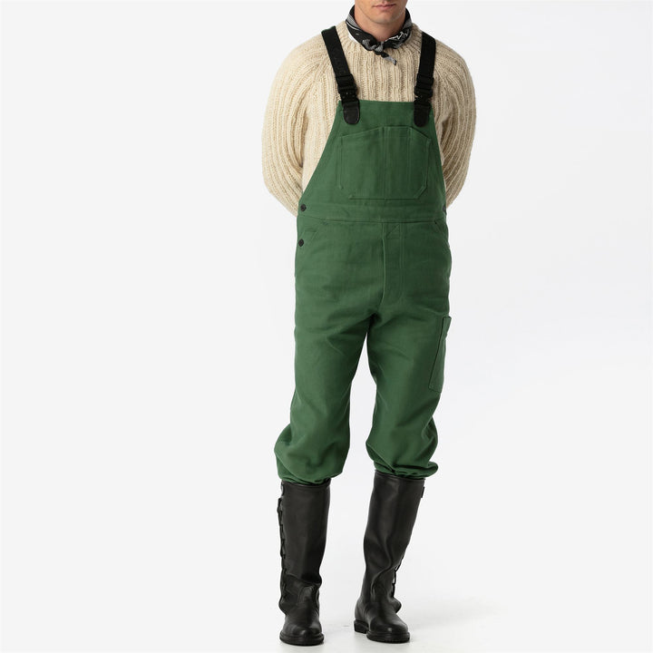 Pants Unisex TESTUGGINE MARGINATA TELA SARDA Overall VERDE GINESTRA Dressed Side (jpg Rgb)		