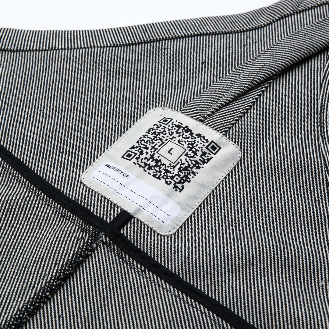 Pants Unisex TESTUGGINE MARGINATA TELA SARDA Overall BIANCO-NERO Dressed Front Double		