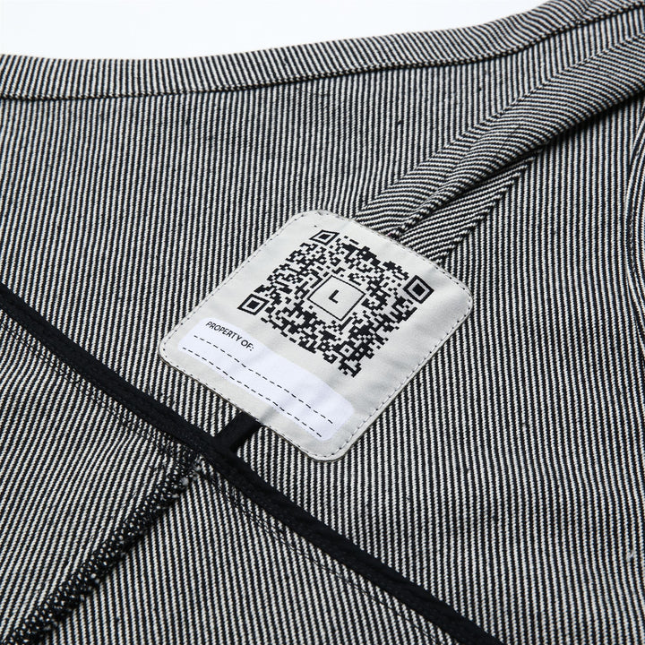 Pants Unisex TESTUGGINE MARGINATA TELA SARDA Overall BIANCO-NERO Dressed Front Double		