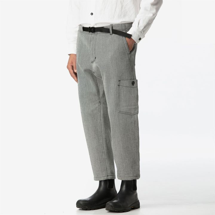 Pants Unisex NATRICE DAL COLLARE TELA SARDA CHINO BIANCO-NERO Dressed Back (jpg Rgb)		