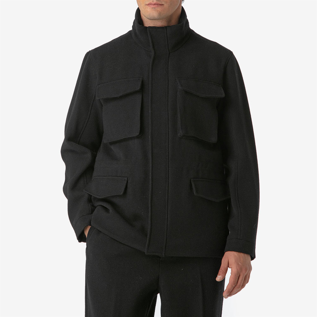 Jackets Unisex VOLPE PANNO SARDO Mid NERO CARBONE Dressed Side (jpg Rgb)		