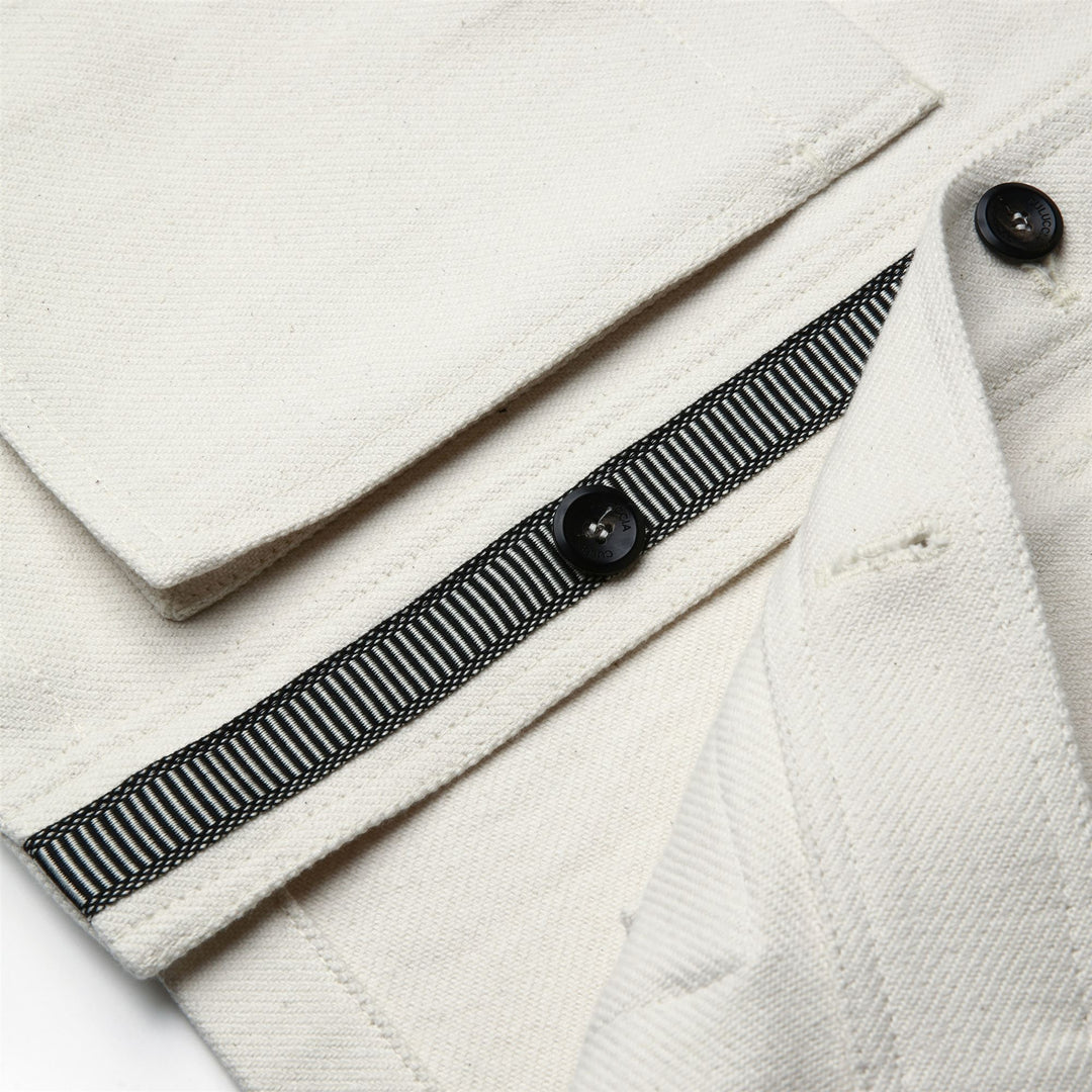 Jackets Unisex MARTORA TELA SARDA Mid BIANCO GREGGE Detail Double				