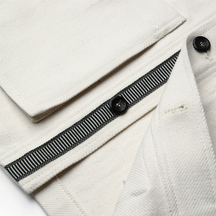 Jackets Unisex MARTORA TELA SARDA Mid BIANCO GREGGE Detail Double				