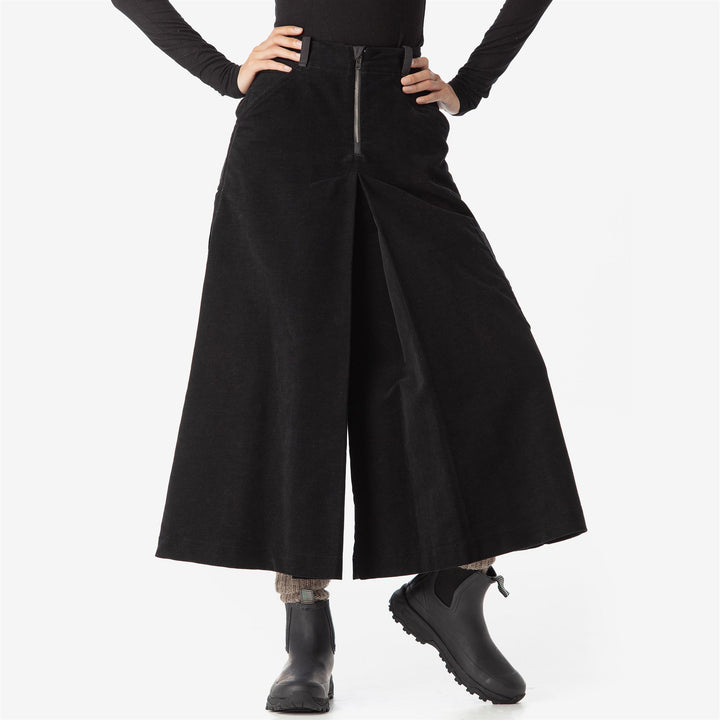 Skirts Woman ALBANELLA MINORE FUSTAGNO Longuette NERO CARBONE Dressed Side (jpg Rgb)		