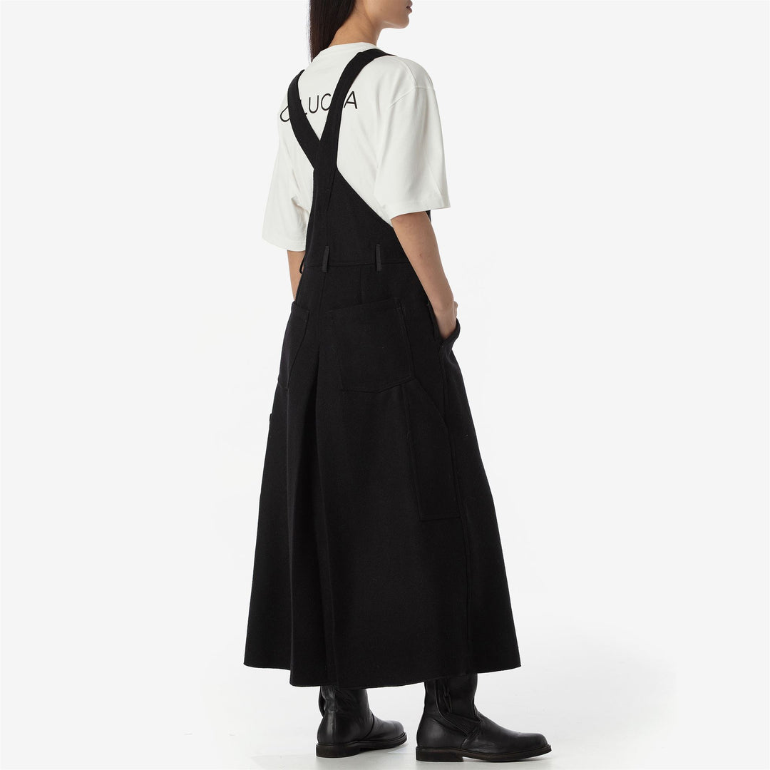 Pants Woman DONNOLA PANNO SARDO Overall NERO CARBONE Dressed Back (jpg Rgb)		