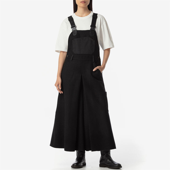 Pants Woman DONNOLA PANNO SARDO Overall NERO CARBONE Dressed Side (jpg Rgb)		