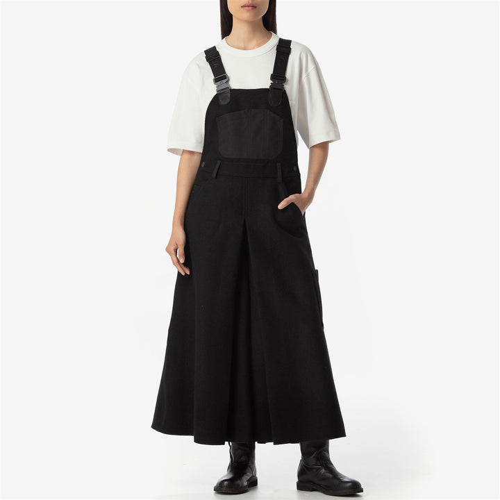 Pants Woman DONNOLA PANNO SARDO Overall NERO CARBONE Dressed Back (jpg Rgb)		