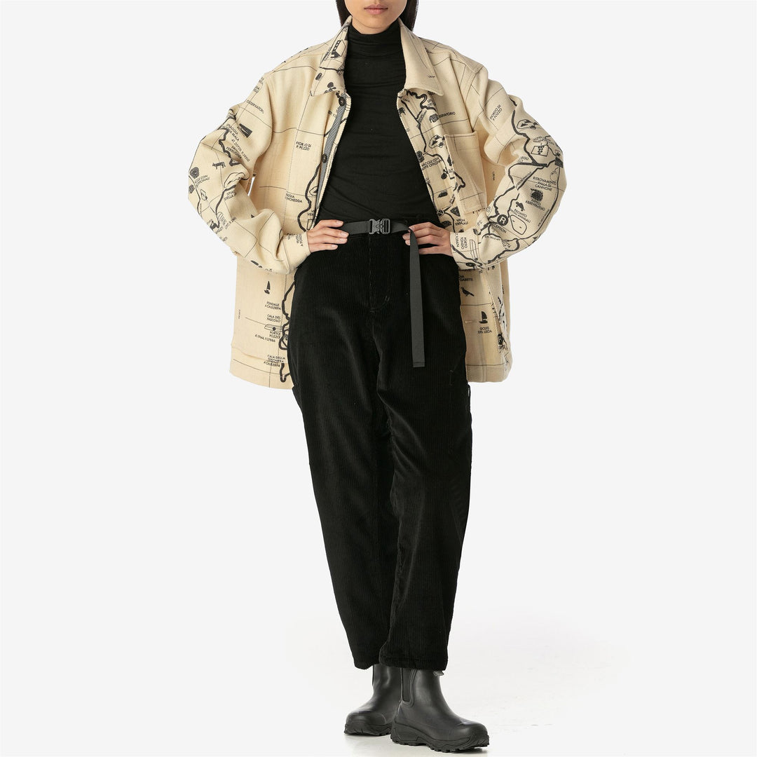 Jackets Unisex MARTORA PANNO SARDO STAMPATA Mid BIANCO-NERO Dressed Back (jpg Rgb)		