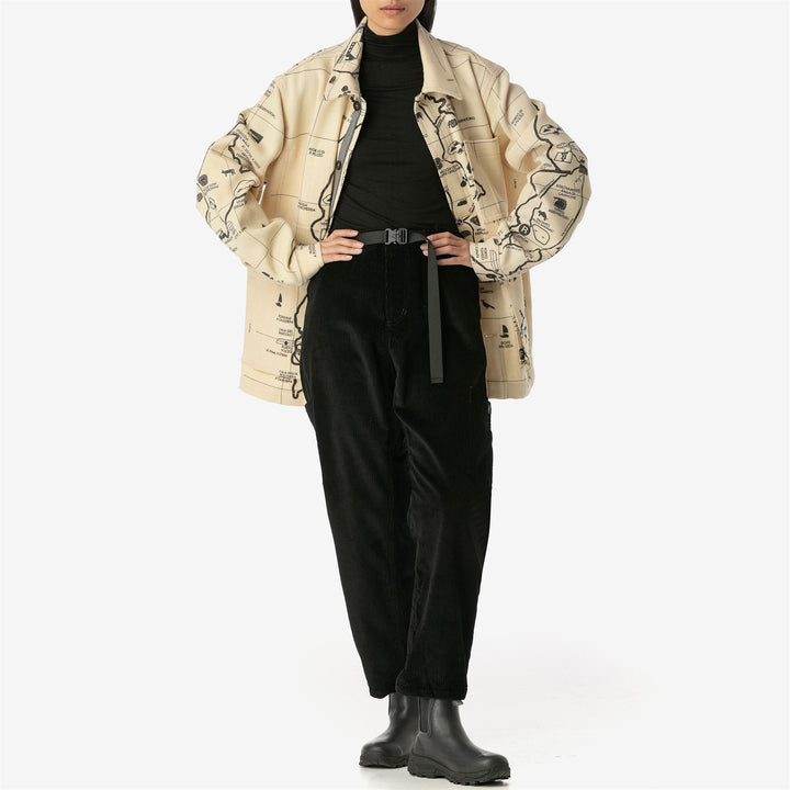 Jackets Unisex MARTORA PANNO SARDO STAMPATA Mid BIANCO-NERO Dressed Back (jpg Rgb)		