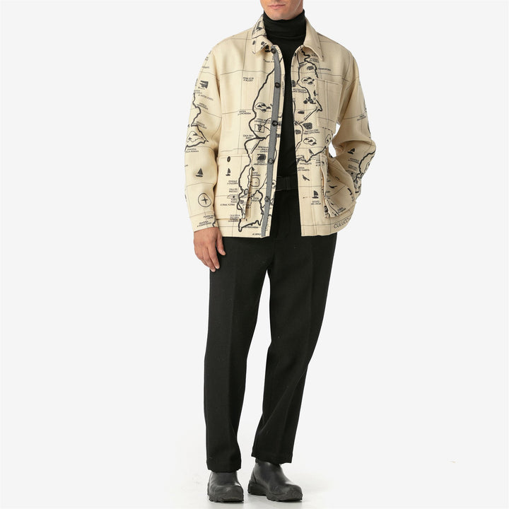 Jackets Unisex MARTORA PANNO SARDO STAMPATA Mid BIANCO-NERO Dressed Side (jpg Rgb)		