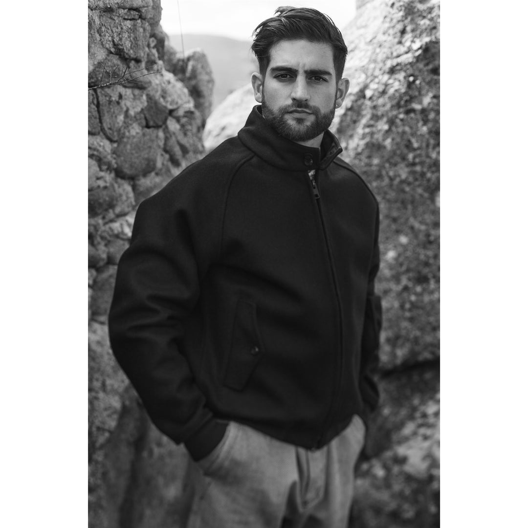 Jackets Unisex POIANA PANNO SARDO Short NERO CARBONE Dressed Front (jpg Rgb)	