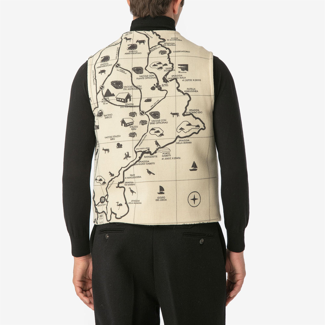 Dresses Unisex MARTIN PESCATORE PANNO SARDO STAMPATO Waistcoat BIANCO-NERO Detail (jpg Rgb)			