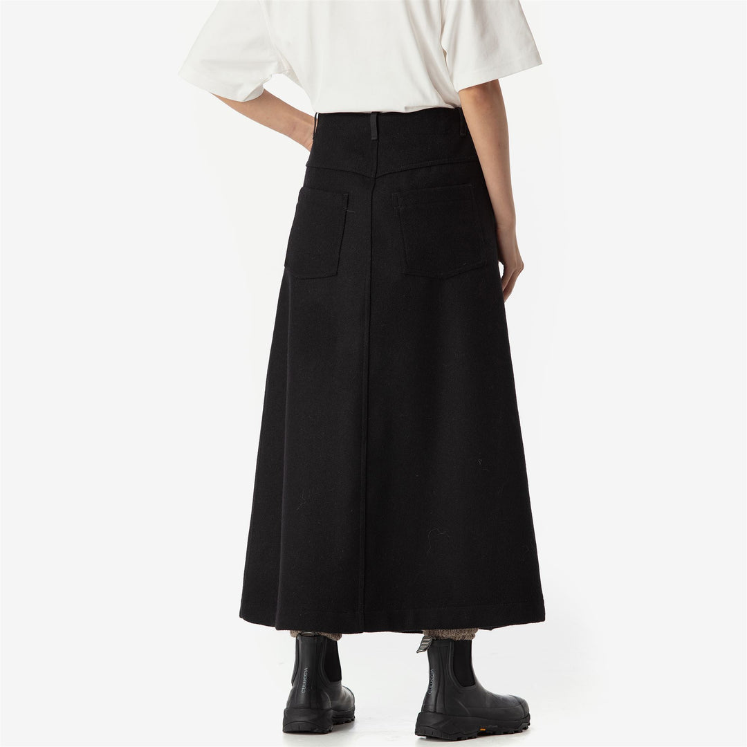 Skirts Woman AIRONE BIANCO MAGGIORE PANNO SARDO Longuette NERO CARBONE Detail (jpg Rgb)			
