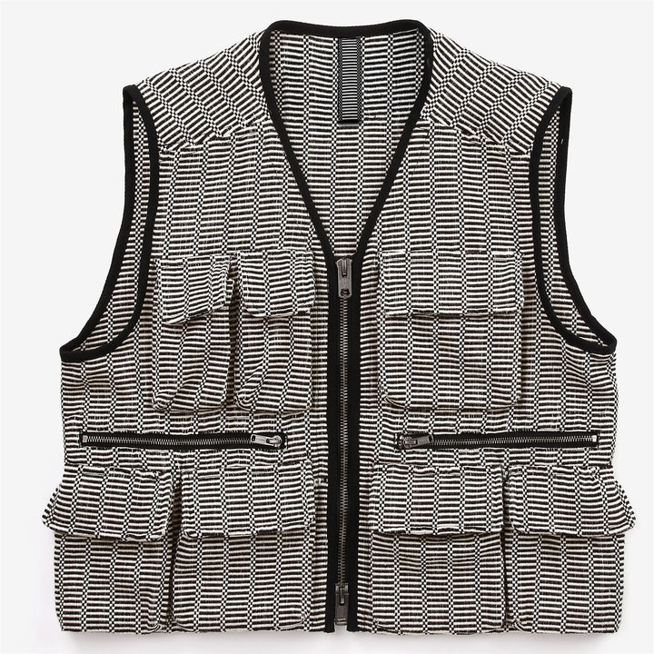 Dresses Unisex ROSPO SMERALDINO TELA BISACCIA Waistcoat BIANCO-NERO Photo (jpg Rgb)			