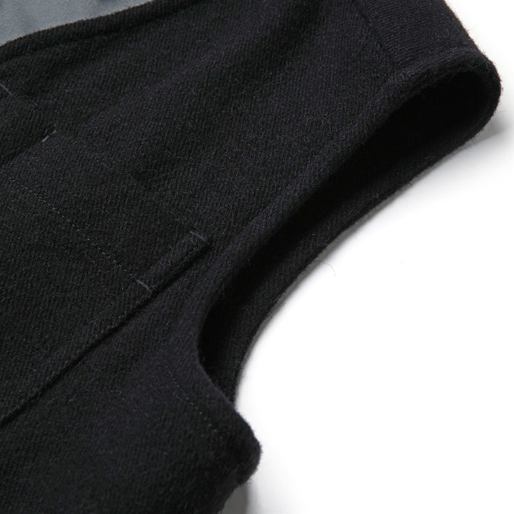 Dresses Unisex MARTIN PESCATORE PANNO SARDO Waistcoat NERO CARBONE Dressed Front Double		