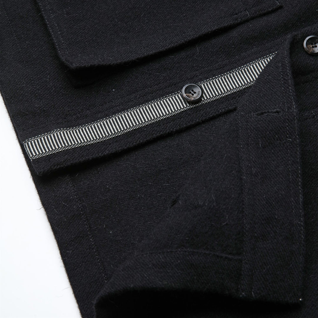 Jackets Unisex MARTORA PANNO SARDO Mid NERO CARBONE Dressed Front Double		