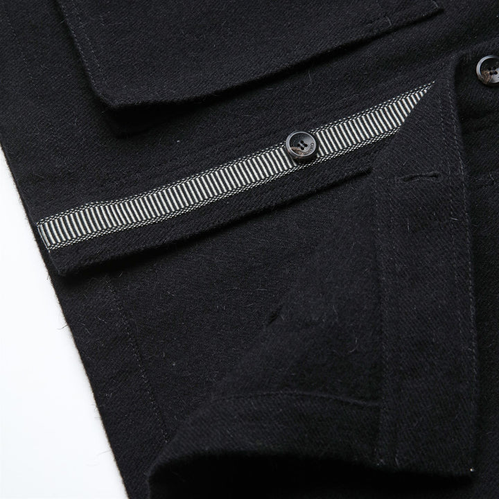 Jackets Unisex MARTORA PANNO SARDO Mid NERO CARBONE Dressed Front Double		