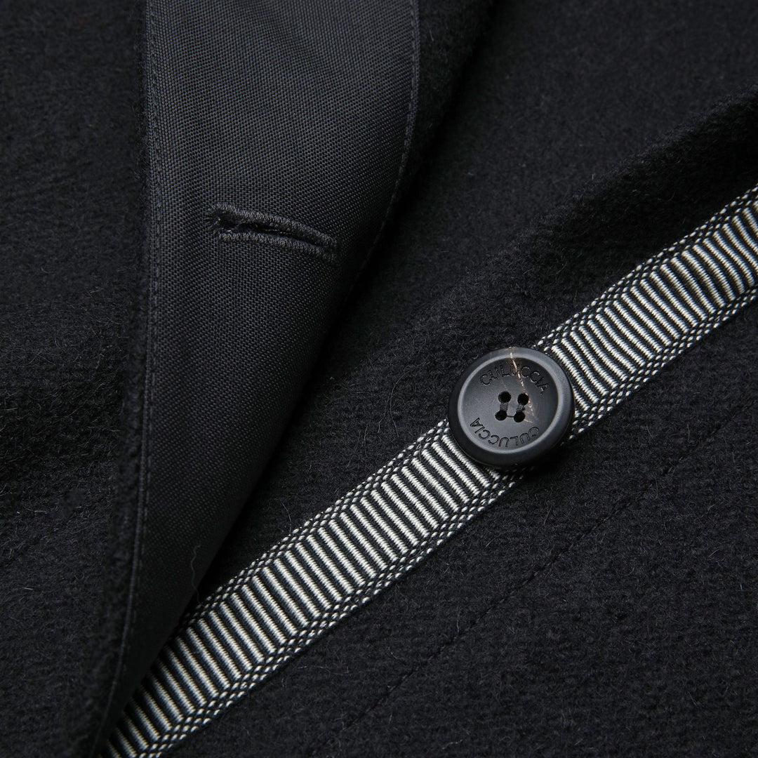 Jackets Unisex ARGO BLU PANNO SARDO PONCHO NERO CARBONE Dressed Front Double		