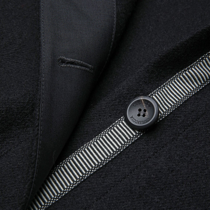 Jackets Unisex ARGO BLU PANNO SARDO PONCHO NERO CARBONE Dressed Front Double		