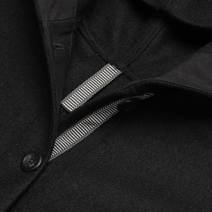 Jackets Unisex ARGO BLU PANNO SARDO PONCHO NERO CARBONE Dressed Front (jpg Rgb)	