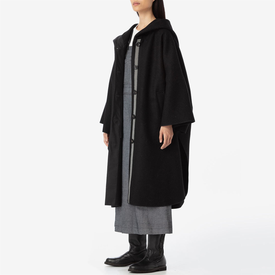 Jackets Unisex ARGO BLU PANNO SARDO PONCHO NERO CARBONE Dressed Back (jpg Rgb)		