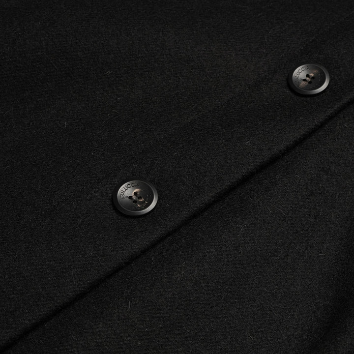 Jackets Unisex ARGO BLU PANNO SARDO PONCHO NERO CARBONE Dressed Side (jpg Rgb)		